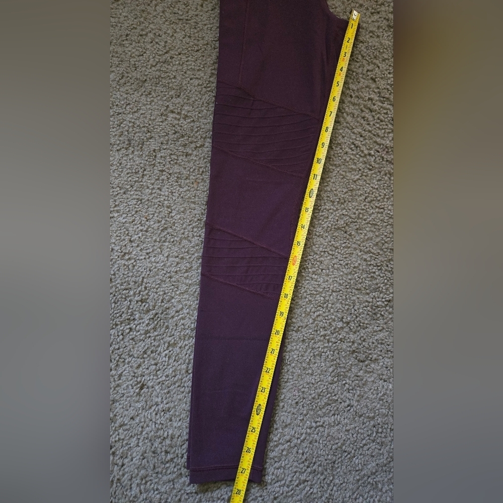 Athleta Inclination Moto Tight High Rise Burgundy Leggings Size XS - Picture 11 of 11